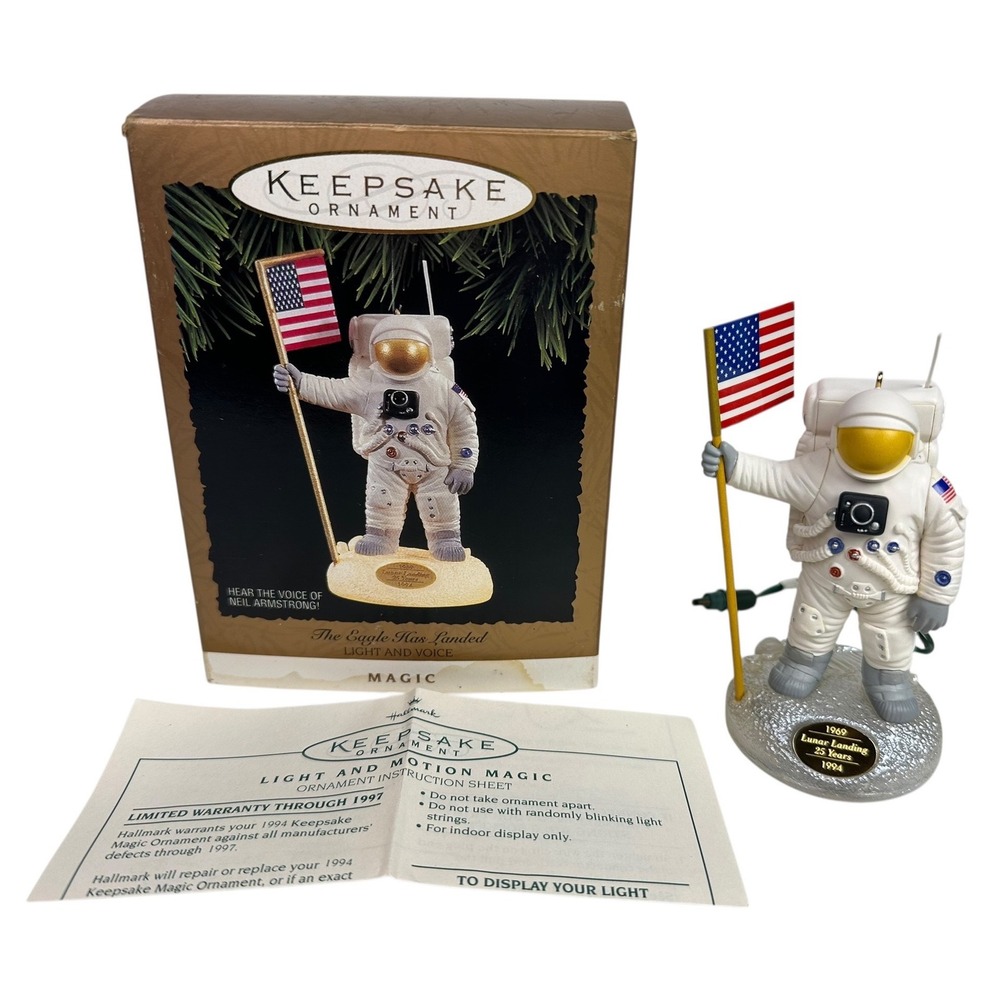Hallmark 1994 The Eagle Has Landed Lunar Landing 25th Anniversary Magic Ornament